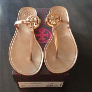 Tory Burch Mini Miller Jelly Sandals - Rose Gold